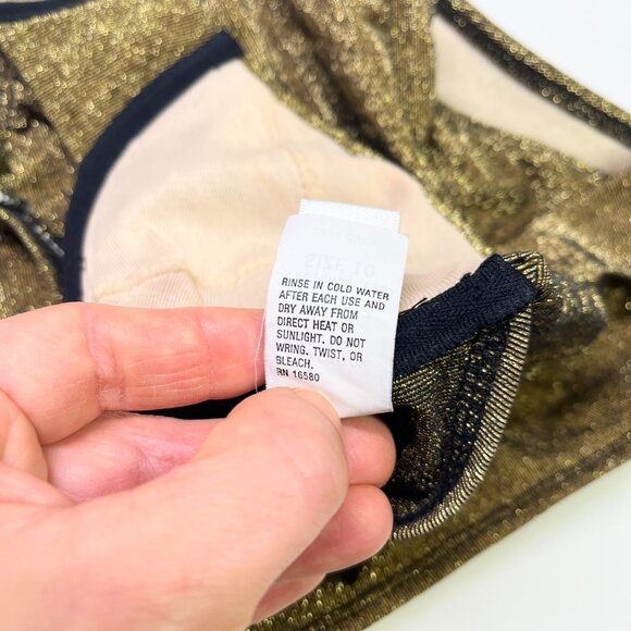 Vintage Côte d'Azur Size 10 Bikini Set Underwire Top Briefs Metallic Gold - Picture 9 of 11